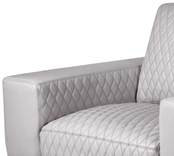 Michael Amini® Mia Bella Gray/Stainless Steel Leather Chair and a Half-1