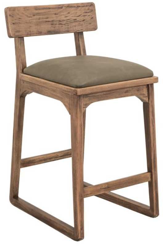 International Furniture Direct Balam Gray/Stained Brown Upholstered Barstool-0