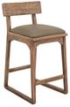 International Furniture Direct Balam Gray/Stained Brown Upholstered Barstool-0