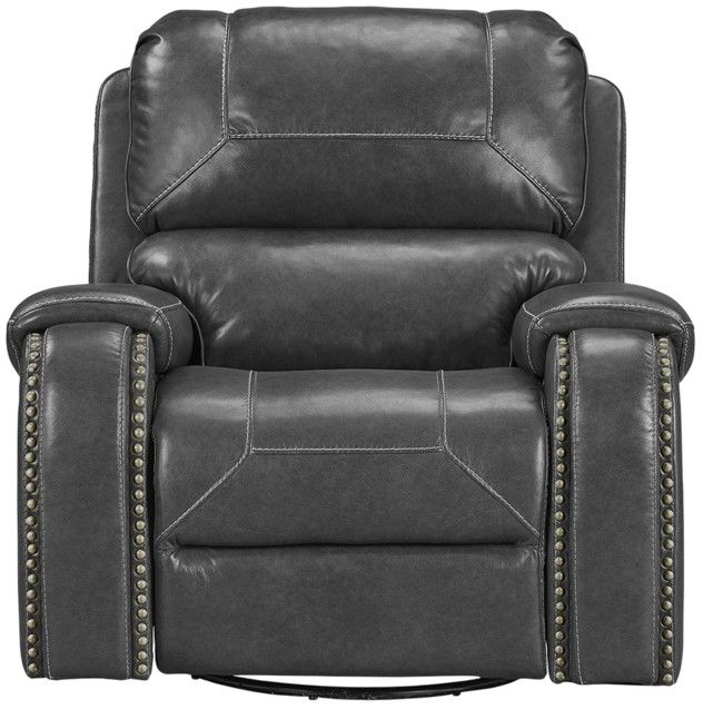 Albany Industries Winslow Gray Manual Swivel Glider Recliner-1