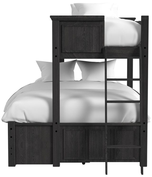Elements International Hampton Kids Charcoal Youth Twin/Full Bunk Bed with Ladder and Trundle-3