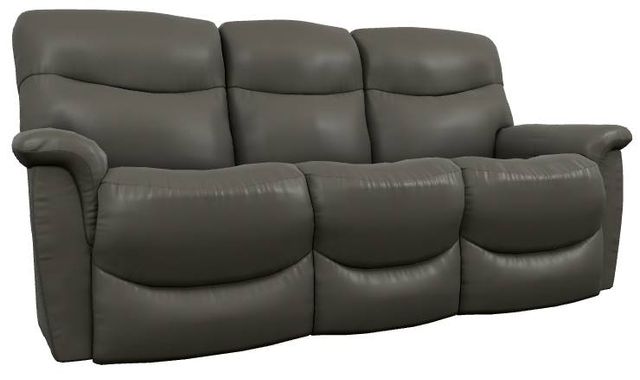 La-Z-Boy® James Charcoal Leather Power Reclining Sofa with Headrest and Lumbar