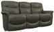 La-Z-Boy® James Charcoal Leather Power Reclining Sofa with Headrest and Lumbar-0