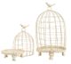 A & B Home Stella 2-Piece Warm Cream Decorative Birdcages with Bird Finial Set-0