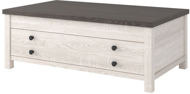 Signature Design by Ashley® Dorrinson Gray  Lift Top Coffee Table with Antique White Base-2