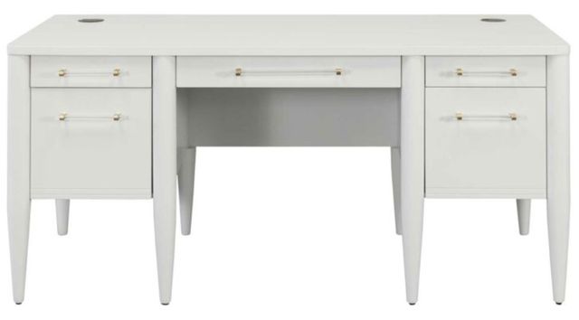 Martin Furniture Sashta White Half Pedestal Desk-1