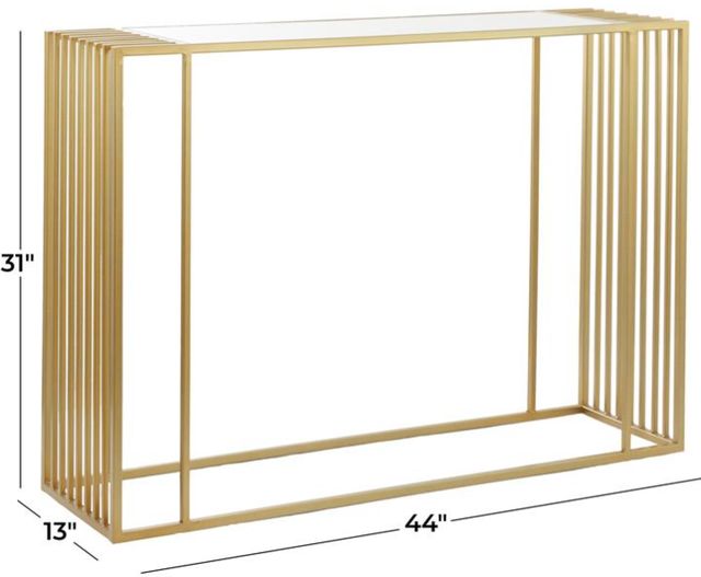 Deco Marche Glass Top Console Table with Gold Base-2