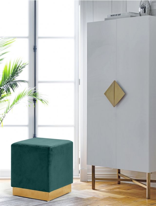 Meridian Furniture Jax Green Velvet Stool-1
