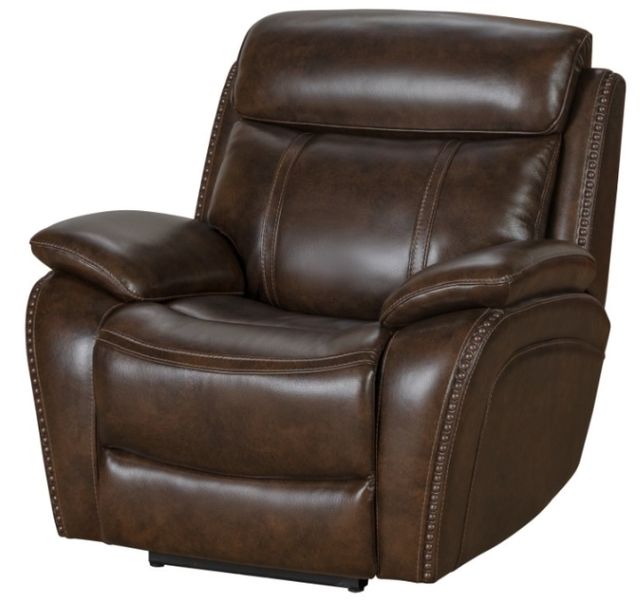BarcaLounger® Sandover Tri-Tone Chocolate Leather Power Recliner-3