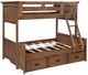 American Woodcrafters Oakdale Youth Honey Oak Twin Over Full Bunkbed with Trundle-0