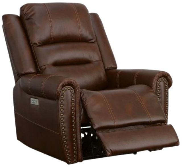 Flexsteel® Oscar Pumpernickel Power Recliner with Power Headrest-3