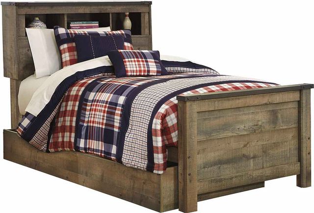 Trinell Twin Bookcase Storage Bed - Brown