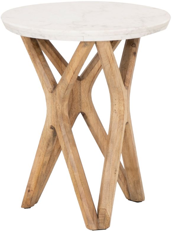 Coast2Coast Home™ Almeda White Accent Table with Natural Base-4