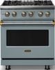 Viking® 5 Series 30" November Sky Pro Style Dual Fuel (LP) Range with Brushed Brass Trim-0