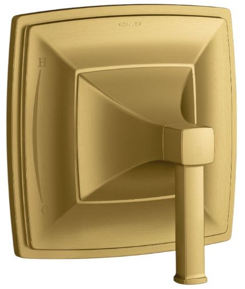 KOHLER® Riff® Rite-Temp® Vibrant Brushed Moderne Brass Valve Trim-0