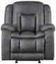 New Classic® Home Furnishings Morello Gray Manual Glider Recliner-2