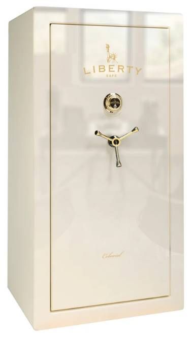 Liberty Safe Colonial 23 White Gloss Brass Mechanical Gun Safe-0