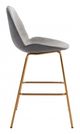 Zuo® Siena Gray and Gold Set of 2 Bar Chair-2