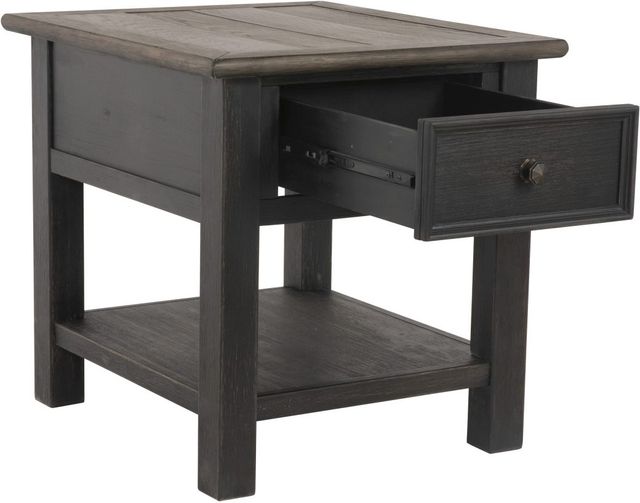 Signature Design by Ashley® Tyler Creek Grayish Brown End Table with Black Base-2