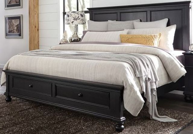 aspenhome® Oxford Black California King Panel Storage Bed-0