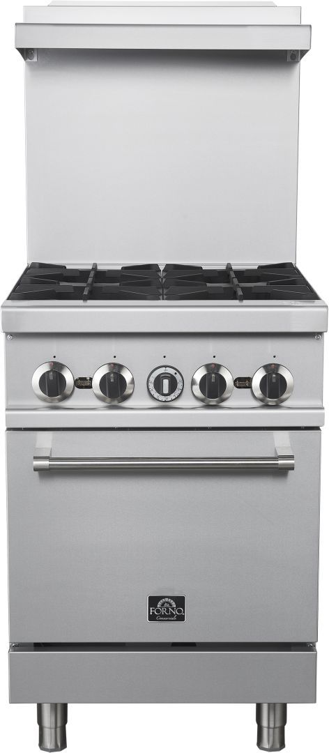 FORNO® 24" Stainless Steel Commercial Freestanding Gas Range -0