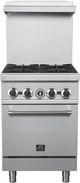 FORNO® 24" Stainless Steel Commercial Freestanding Gas Range -0