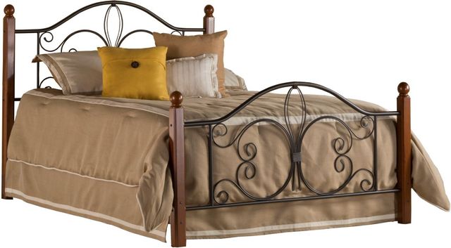 HH2 Home Milwaukee Cherry/Textured Black King Metal Bed without Frame-0
