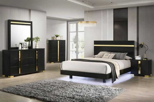 Furniture of America® Lillestrom Black/Gold Chest-2