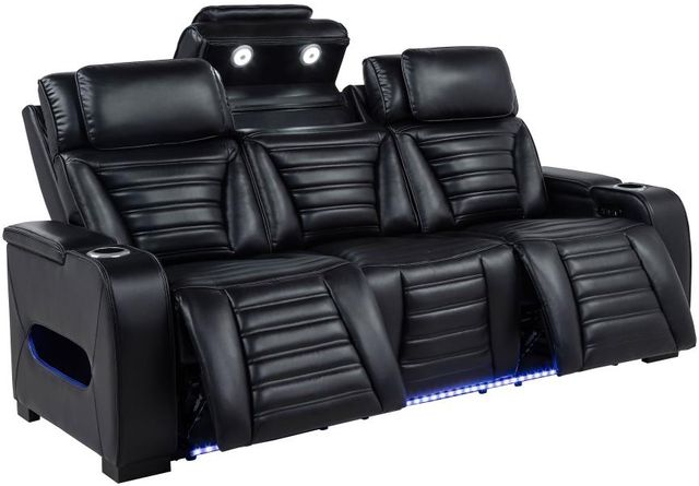 Coaster® Zuma Black Power Reclining Sofa with Power Headrest-0