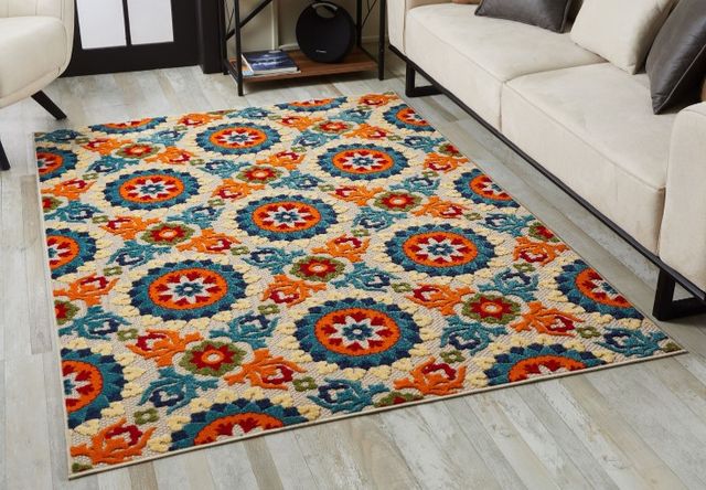 KAS Rugs Calla Ivory/Multi Manor 5'x7' Area Rug-4