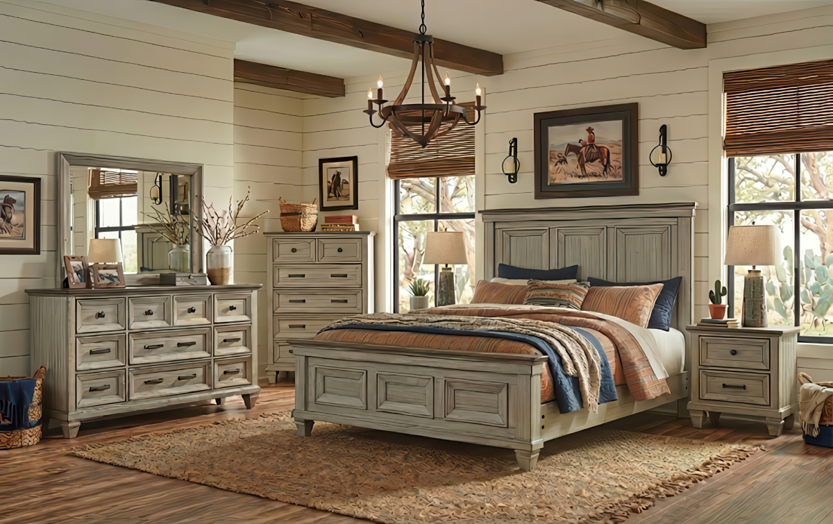 ★☆ KING’S NIGHT DREAM WESTERN & EASTERN New Classic B2114 6-Piece King Bedroom Set | LFD South Texas | LFD