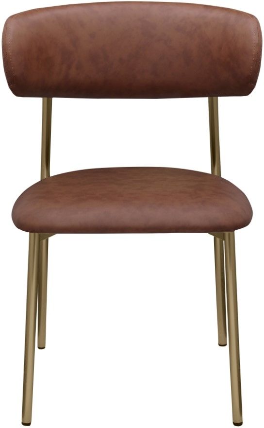 Meridian Furniture Lupita Brown/Gold Vegan Leather Dining Chair-1