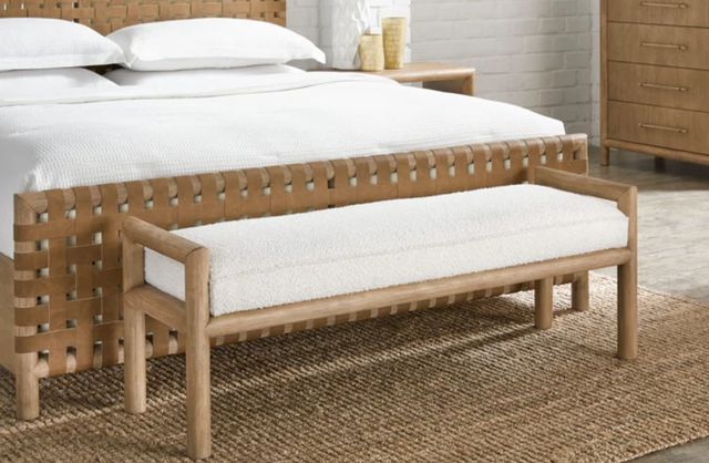 Modus Furniture Dorsey Granola/Ricotta Upholstered Bench-1