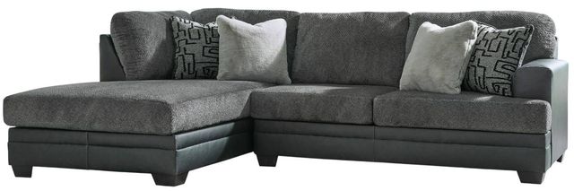 Benchcraft® Brixley Pier 2-Piece Graphite Left Arm Facing Sectional and Chaise-0