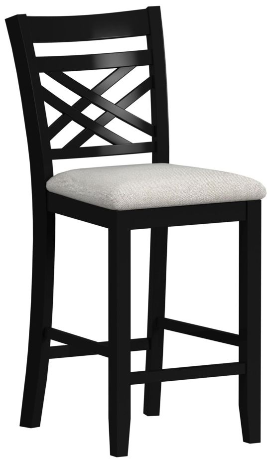 Elements International Brooks 5-Piece Black/Brown/Cream Counter Dining Set-3