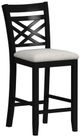 Elements International Brooks 5-Piece Black/Brown/Cream Counter Dining Set-3