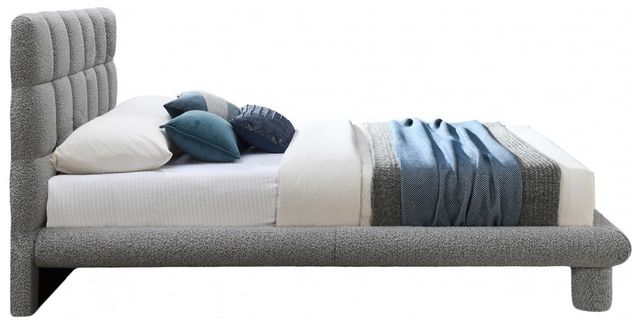 Meridian Furniture Deco Grey King Boucle Panel Bed-2