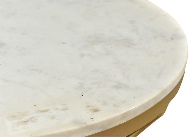 Moe's Home Collection Haley White Marble Round Coffee Table with Gold Iron Base-3