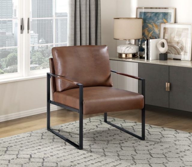 Homelegance® Trent Black/Brown Accent Chair-1