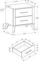 Monarch Specialties Inc. Graphite/Grey Nightstand-1