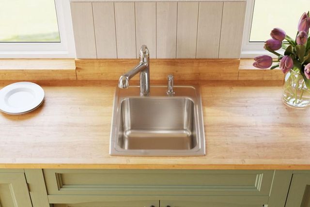 Elkay Lustertone® Classic Lustrous Satin 17" x 20" x 10-1/8" OS4-Hole Single Bowl Drop-In Sink-3