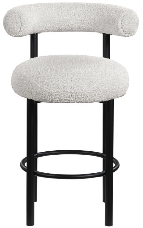 Meridian Furniture Bordeaux Cream/Matte Black Stool-1