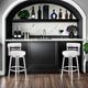 Armen Living Madrid Brushed Stainless Steel/White Bar Stool-1