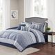 Olliix by Madison Park Bennett 7 Piece Navy Queen Jacquard Comforter Set-1