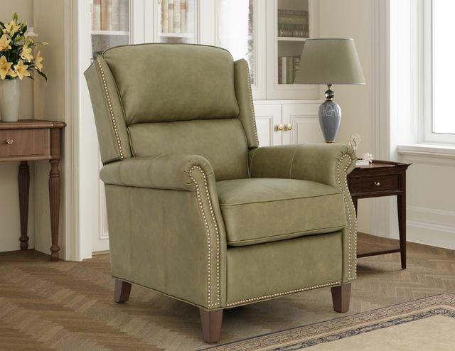 BarcaLounger® Shasta Oasis Olive Leather Manual Recliner-2