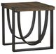Magnussen Home® Bowden Rustic Honey End Table with Black Metal Base-0