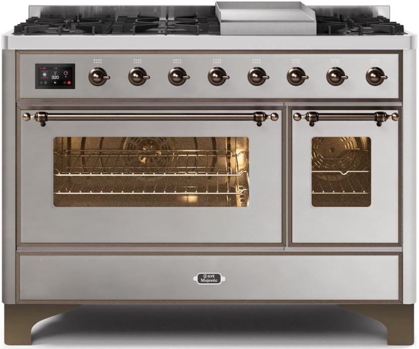 Ilve Majestic II Series 48 Free Standing Dual Fuel Natural Gas Range Caldwell Appliance Center Hickory NC