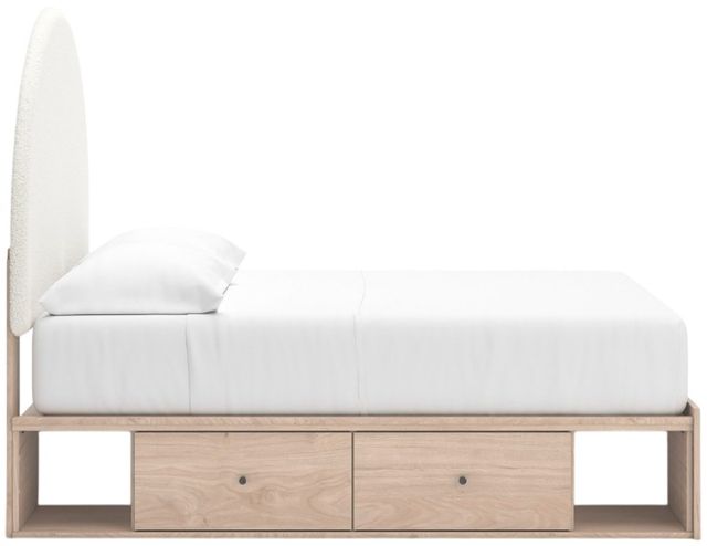 Signature Design by Ashley® Arloster Tan/White Youth Full 4-Drawer Upholstered Storage Panel Bed-3