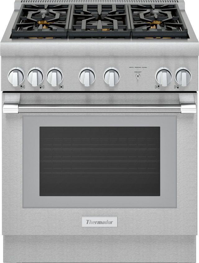 Thermador® Pro Harmony® 30" Stainless Steel Free Freestanding Dual Fuel Natural Gas Range-0