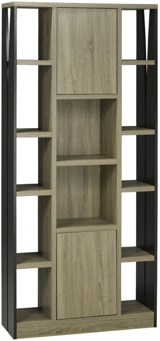 Brassex Inc. Black/Dark Taupe Display Cabinet-0